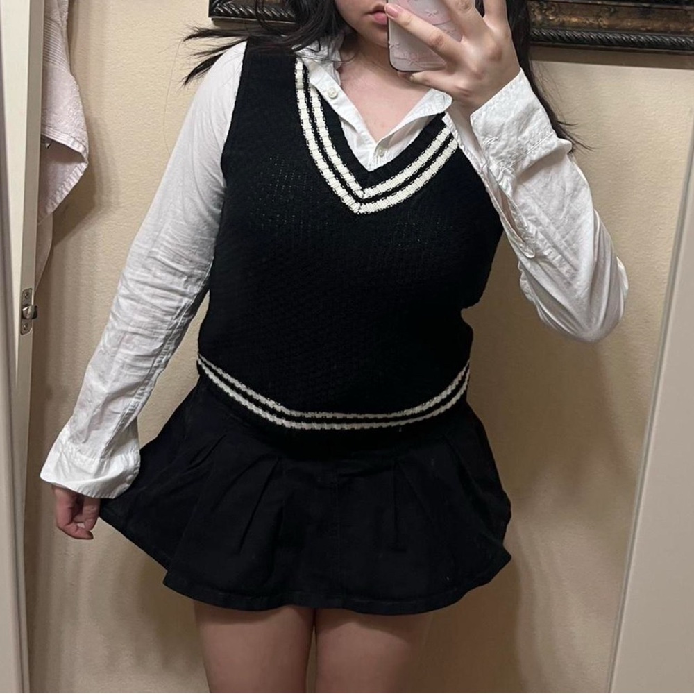 Black and White Sweater Vest